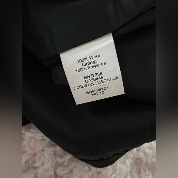 NWT J.Crew No 2 Wool Pencil Skirt Black in size 00 - Picture 10 of 11